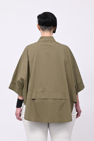 Camicia coreana kimono - Verde militare