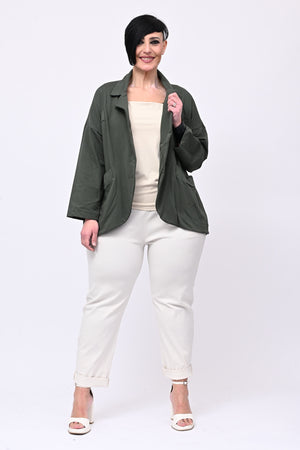 Giacca felpa stondata - Verde militare