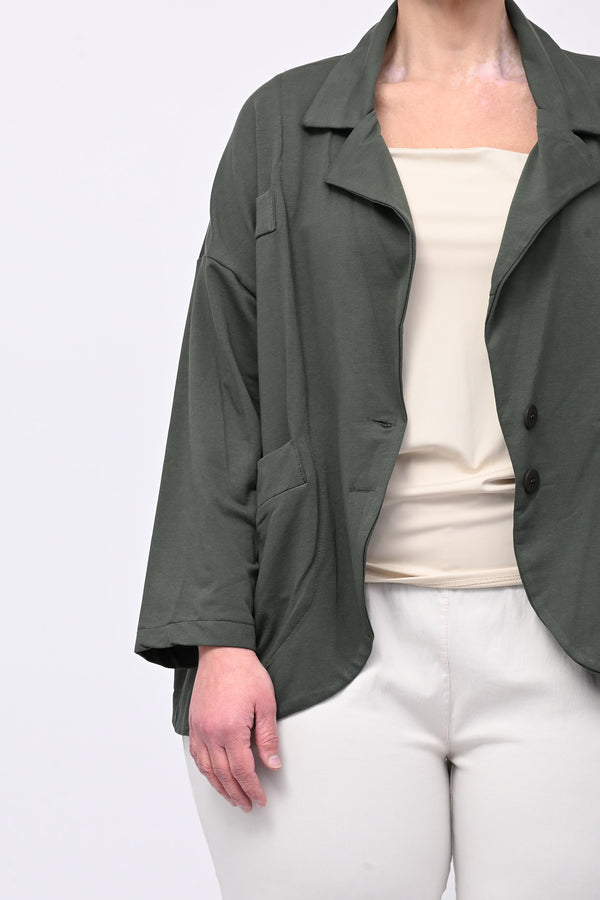 Giacca felpa stondata - Verde militare