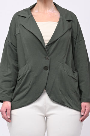 Giacca felpa stondata - Verde militare