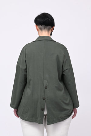 Giacca felpa stondata - Verde militare