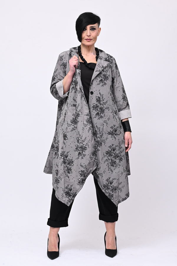 Spolverino incerato fiori - Beige