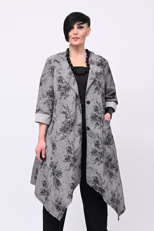 Spolverino incerato fiori - Beige