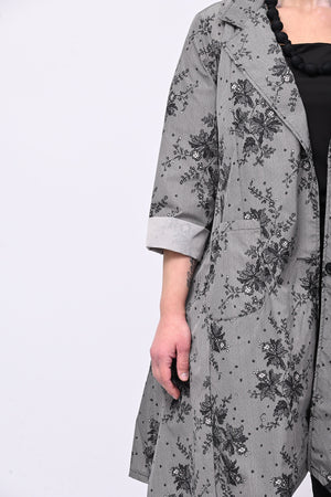 Spolverino incerato fiori - Beige