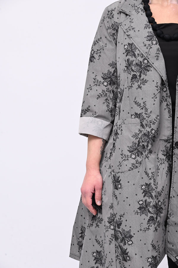 Spolverino incerato fiori - Beige