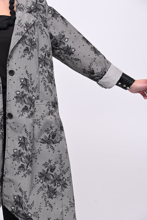 Spolverino incerato fiori - Beige