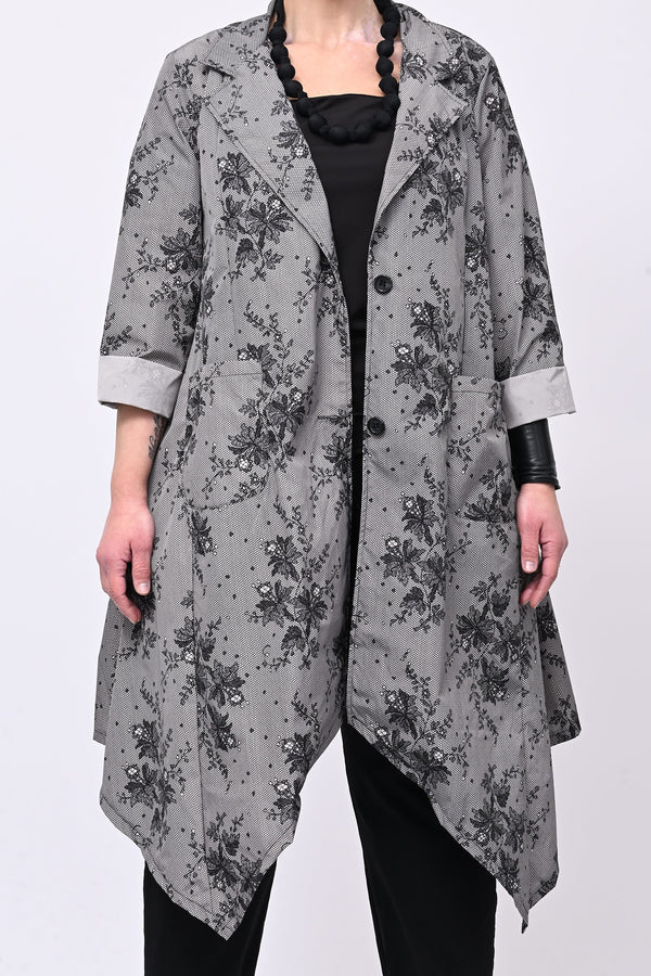 Spolverino incerato fiori - Beige