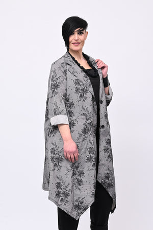 Spolverino incerato fiori - Beige