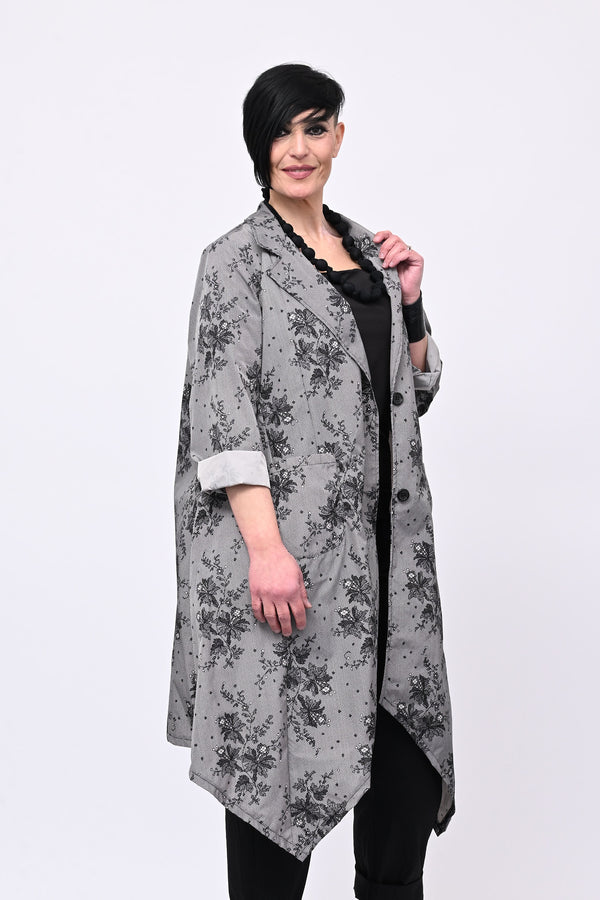 Spolverino incerato fiori - Beige