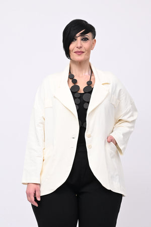 Giacca felpa stondata - Burro