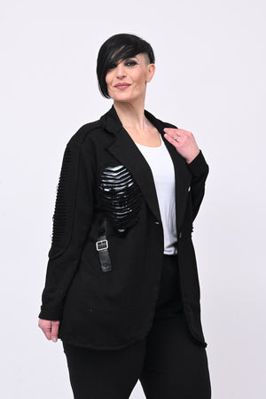 Giacca felpa strappi - Nero