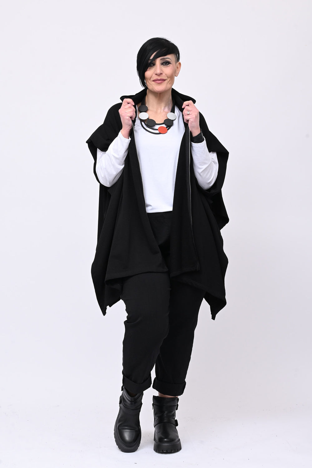 Maxifelpa over cappuccio - Nero