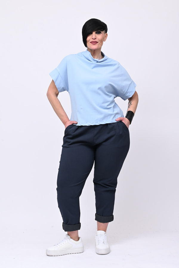 Maglia scollo cratere - Cielo