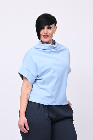 Maglia scollo cratere - Cielo