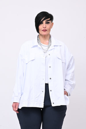 Giacca jeans over - Bianco
