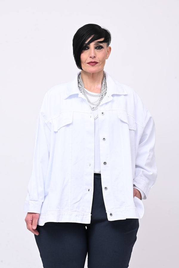 Giacca jeans over - Bianco