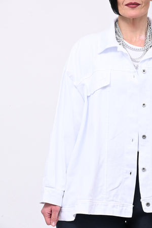 Giacca jeans over - Bianco