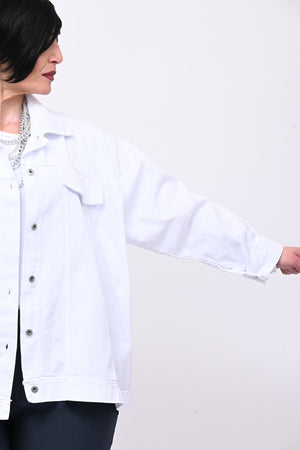 Giacca jeans over - Bianco