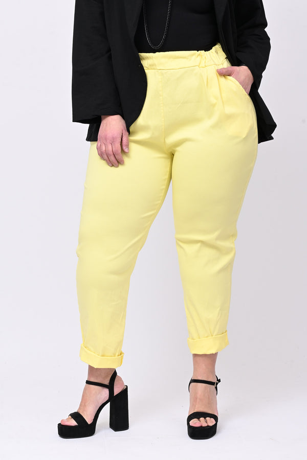 Pantalone bengalina over - Giallo