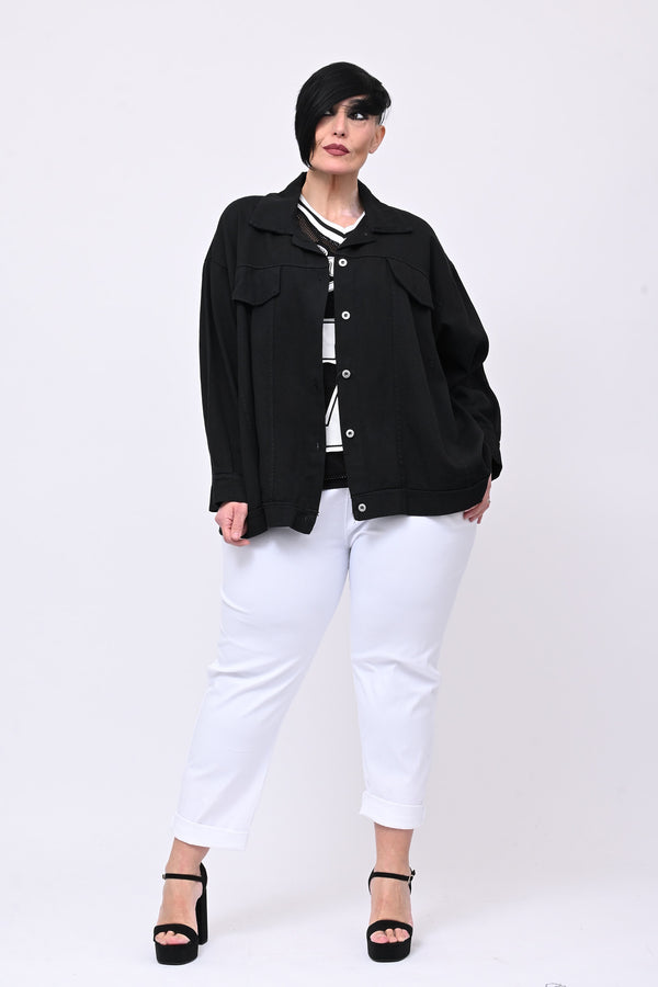Giacca jeans over - Nero