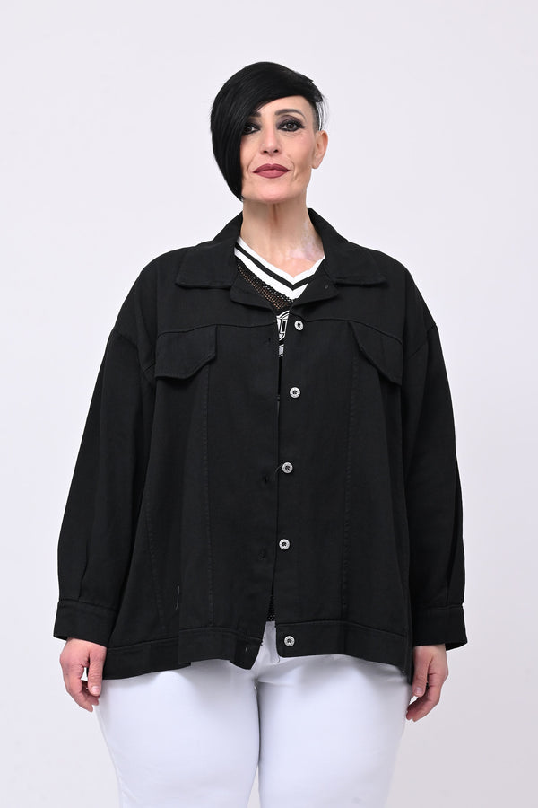 Giacca jeans over - Nero