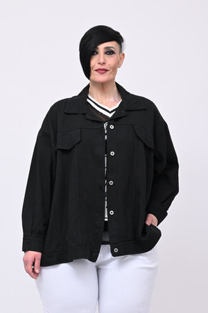 Giacca jeans over - Nero