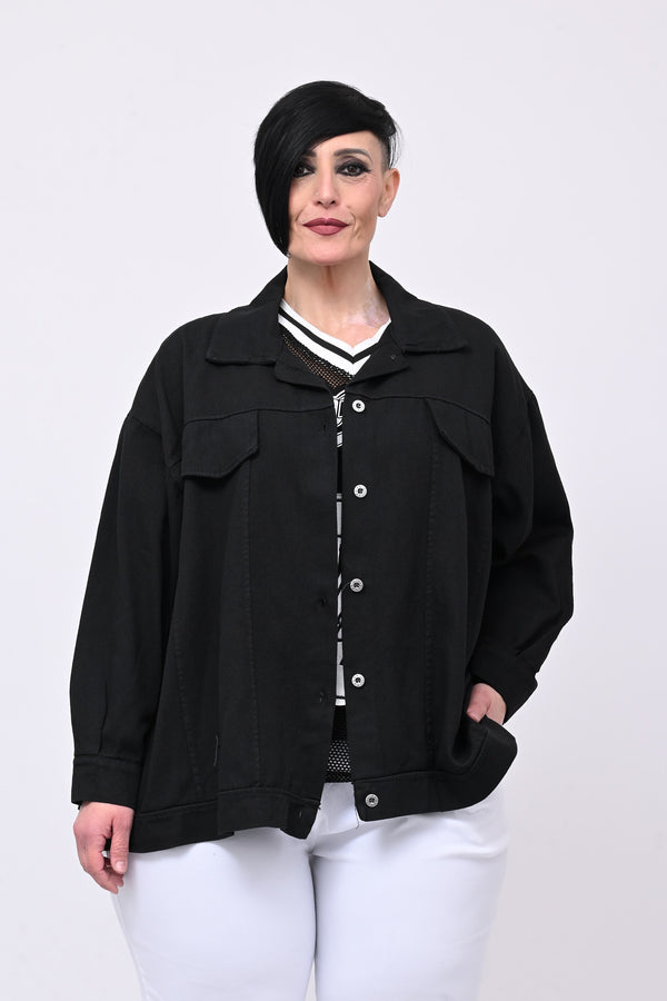 Giacca jeans over - Nero