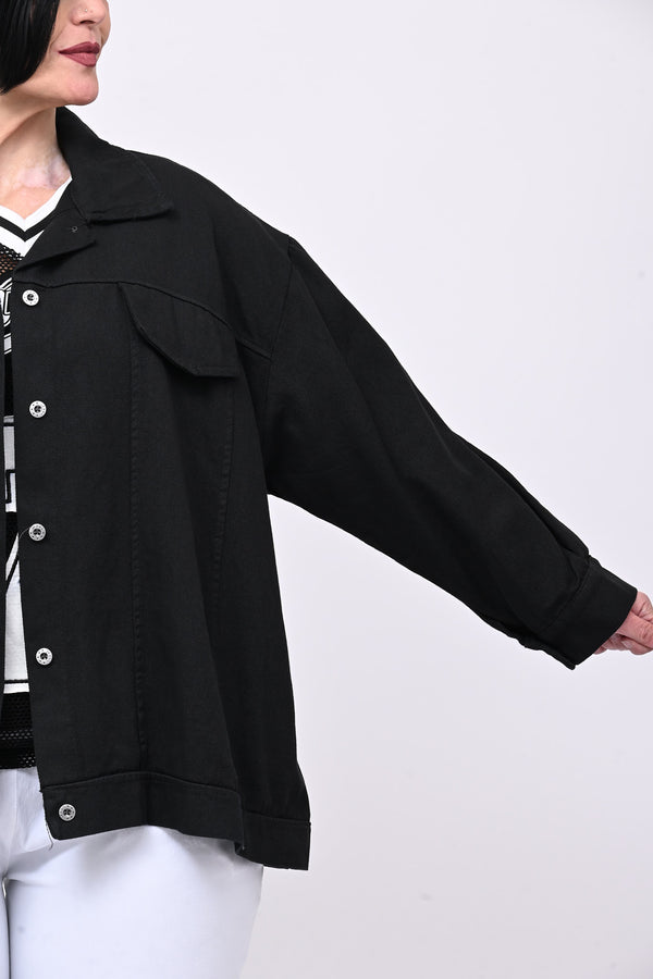 Giacca jeans over - Nero