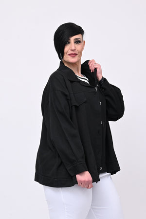Giacca jeans over - Nero