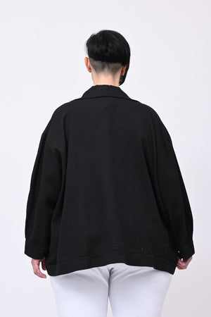 Giacca jeans over - Nero