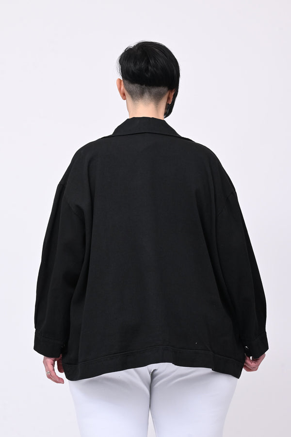 Giacca jeans over - Nero