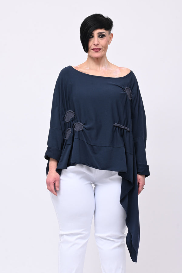 Felpa asimmetrica bolle - Blu