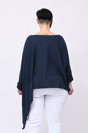 Felpa asimmetrica bolle - Blu