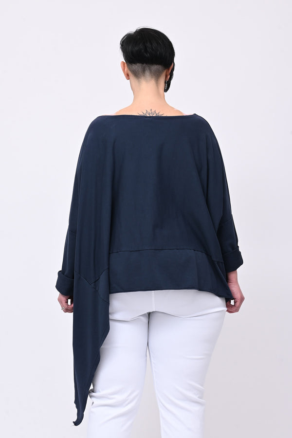 Felpa asimmetrica bolle - Blu