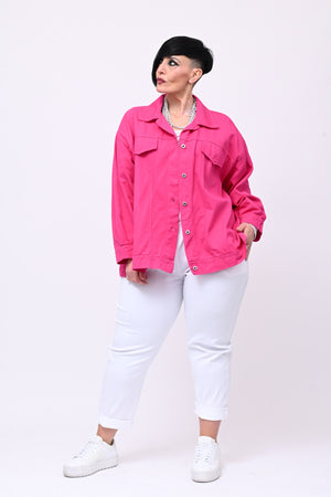 Giacca jeans over - Fuxia