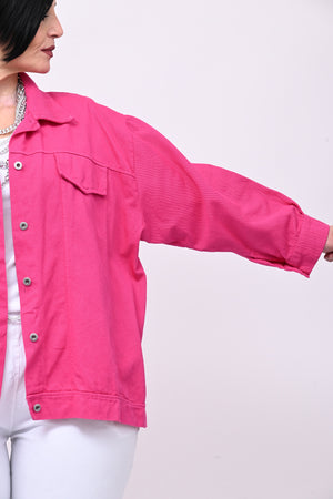 Giacca jeans over - Fuxia