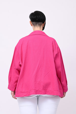 Giacca jeans over - Fuxia
