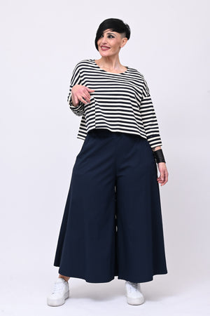 Felpa crop righe - Blu