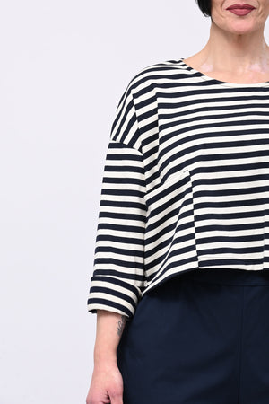 Felpa crop righe - Blu