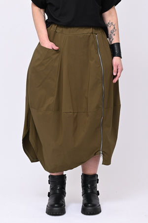 Gonna bengalina zip - Verde militare