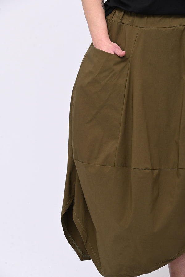 Gonna bengalina zip - Verde militare