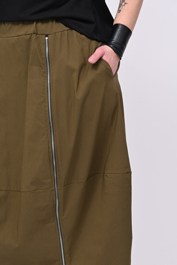 Gonna bengalina zip - Verde militare