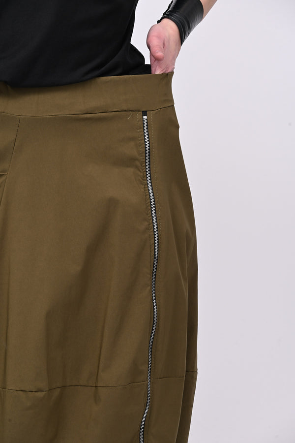 Gonna bengalina zip - Verde militare