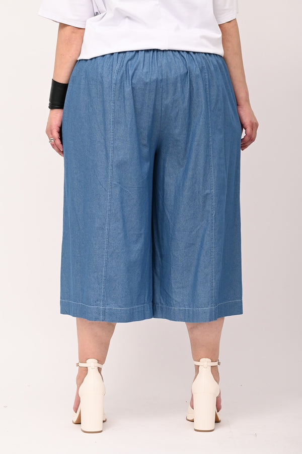 Gaucho Chambray with Belt - Light Blue