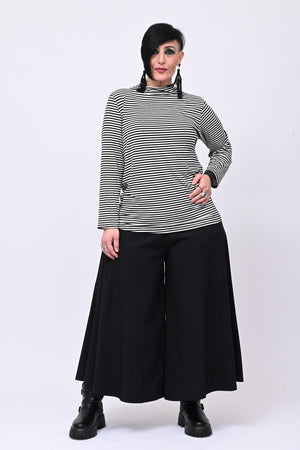 Maglia lupetto righe - Nero