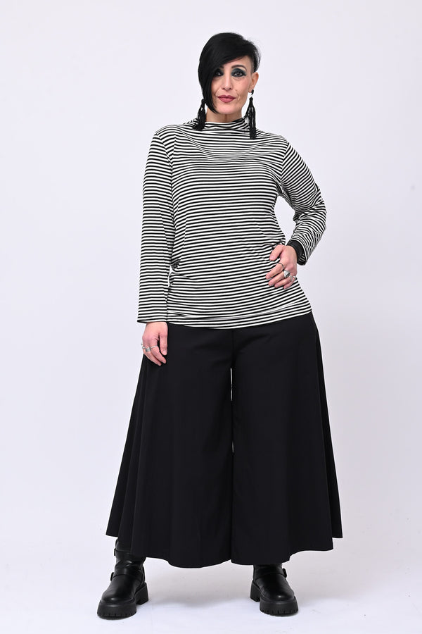 Maglia lupetto righe - Nero