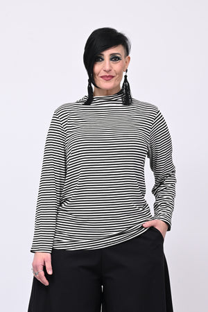 Maglia lupetto righe - Nero