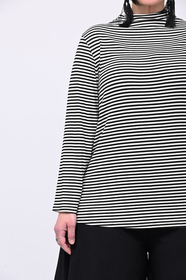Maglia lupetto righe - Nero