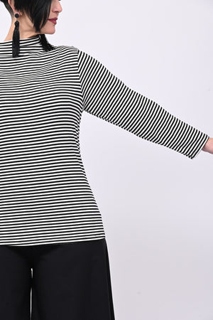 Maglia lupetto righe - Nero