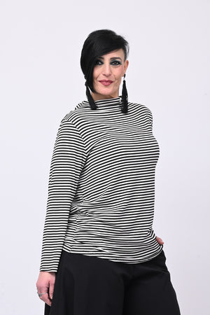 Maglia lupetto righe - Nero